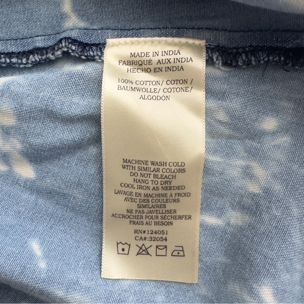 Anthropologie Porridge Small Boho Festival Summer Sky Blue Denim Top Shirt- NWT - Picture 8 of 8